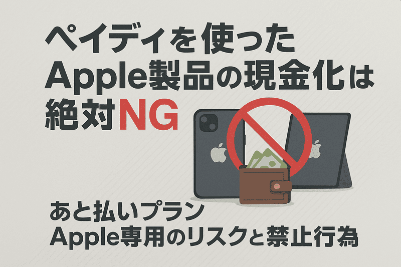 ペイディを使ったApple製品の現金化は絶対NG|あと払いプランApple専用のリスクと禁止行為