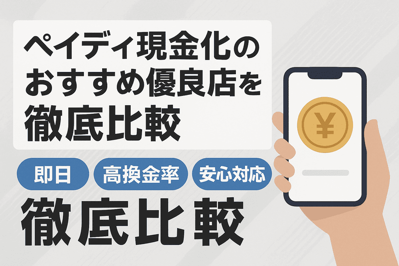 ペイディ現金化のおすすめ優良店を徹底比較|即日・高換金率・安心対応