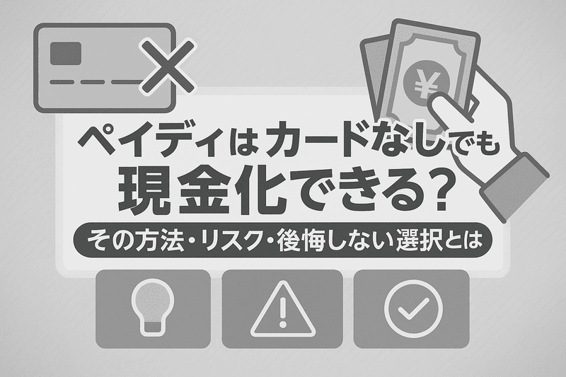 ペイディはカードなしでも現金化できる？その方法・リスク・後悔しない選択とは